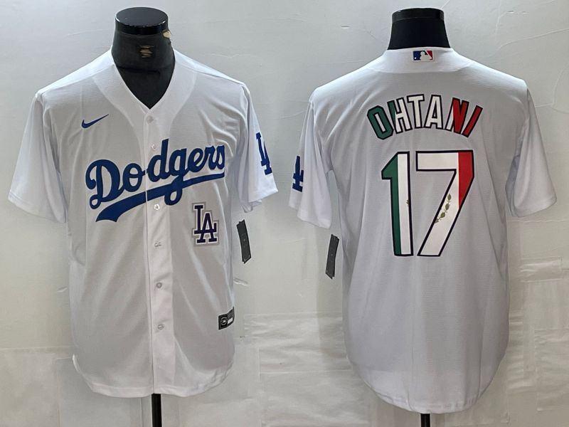 Men Los Angeles Dodgers #17 Ohtani White Nike Game MLB Jersey style 25